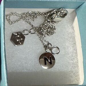 TCS-Touchstone Crystal by Swarovski, initial “N” necklace with crystal.